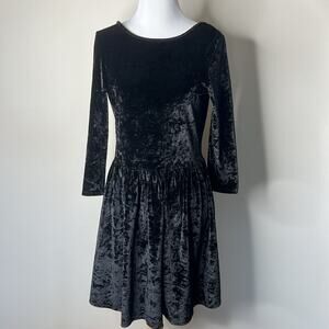 Fiorucci Baby Angel Vintage Black Velvet Babydoll Dress
